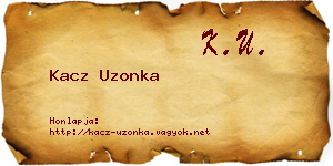 Kacz Uzonka névjegykártya